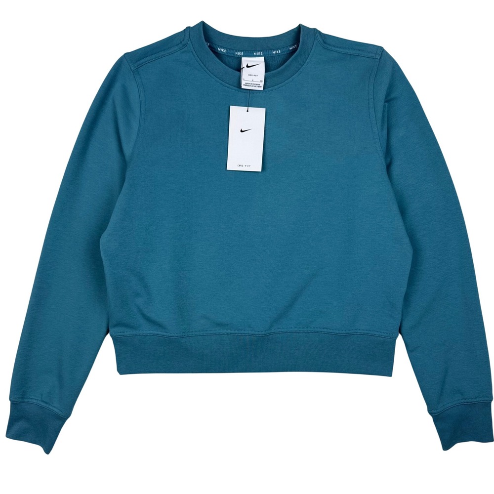NWT Nike Dri-FIT Training French Terry Sweatshirt Women S Blue Athleisure FB5125